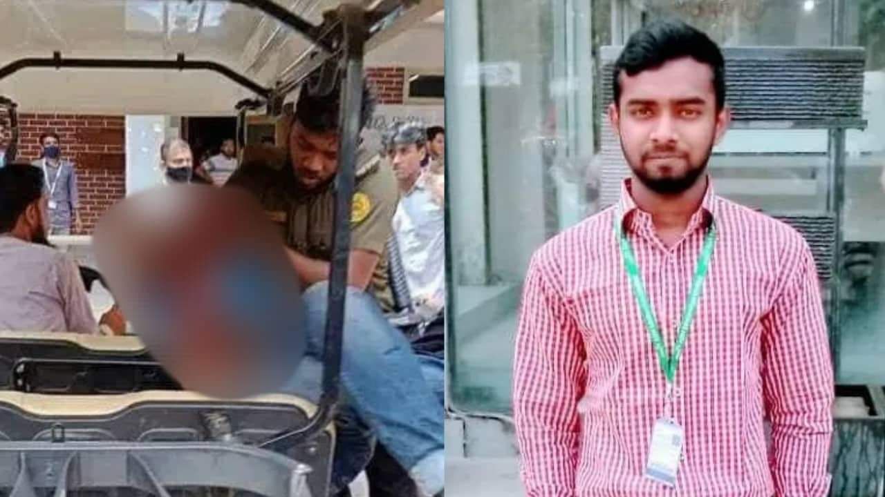 নিহত শিক্ষার্থী তানভীর। ইনসেটে তাকে হাসপাতালে নেওয়ার সময়। ছবিঃ এনসিএন