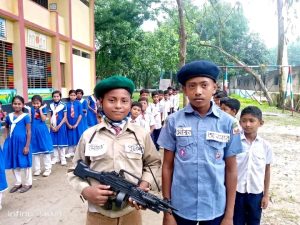 শাজাহানপুরে প্রাথমিক বিদ্যালয়ে শিক্ষার্থী নির্বাচনে অংশগ্রহনকারী শিশুরা। ছবিঃ এনসিএন