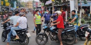 বগুড়ায় পুলিশের বিশেষ চেকপোস্ট, ৬টি মোটরসাইকেলে মামলা