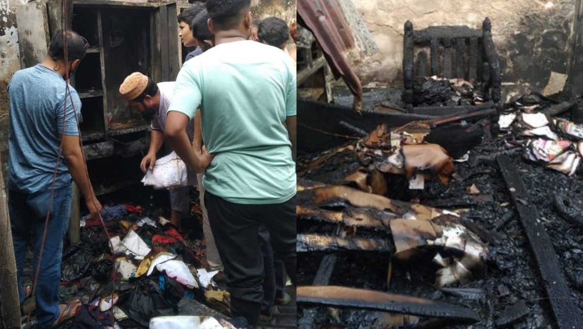 বগুড়ায় বসতবাড়িতে আগুন, ক্ষয়ক্ষতি ২০ লাখ। ছবি: এনসিএন