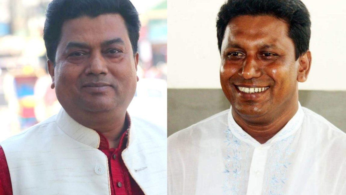 বগুড়া সদর উপজেলা আওয়ামী লীগের সভাপতি আবু সুফিয়ান শফিক (ডানে), সাধারণ সম্পাদক মাহফুজুল ইসলাম রাজ।