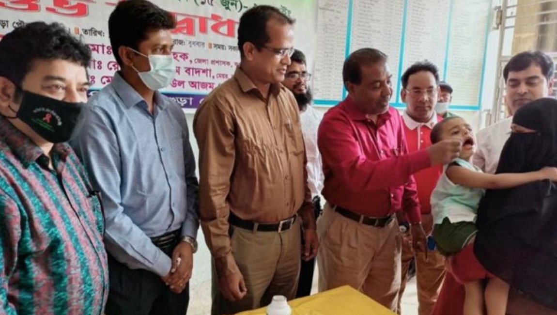 বগুড়ায় জাতীয় ভিটামিন ‘এ’ প্লাস ক্যাম্পেইন শুরু