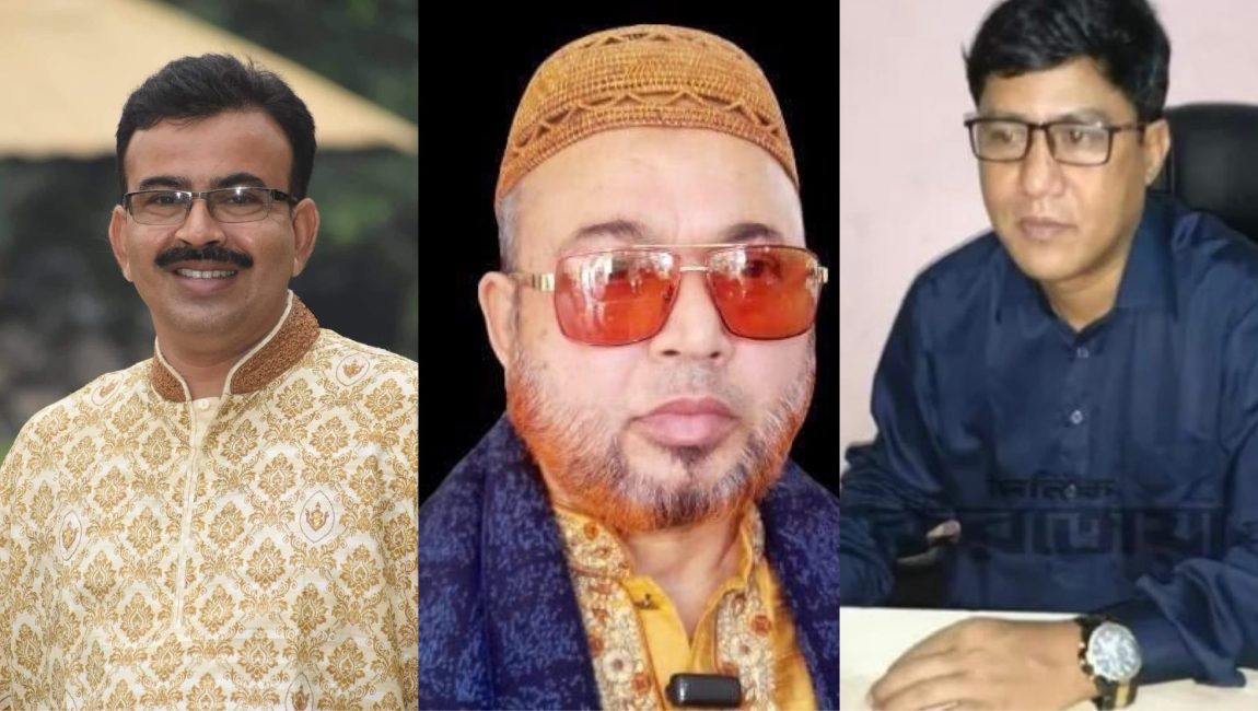 ঈদের রাতে জোড়া খুনের মামলার আসামী সৈয়দ সার্জিল আহমেদ টিপু, সৈয়দ কবির আহমেদ মিঠু এবং ১নং ওয়ার্ড কাউন্সিলর মেহেদি হাসান হিমু। ছবি: সংগৃহীত